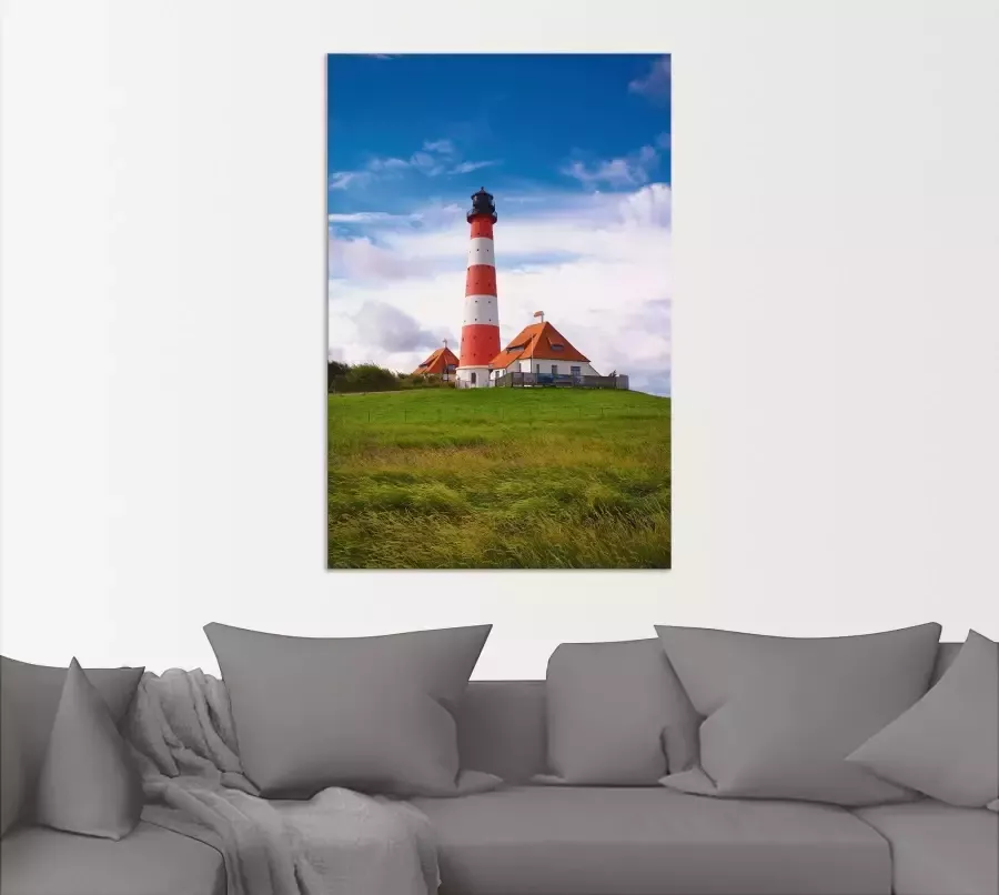 Artland Artprint Westerhever vuurtoren als artprint van aluminium artprint voor buiten artprint op linnen poster in verschillende maten. maten - Foto 2