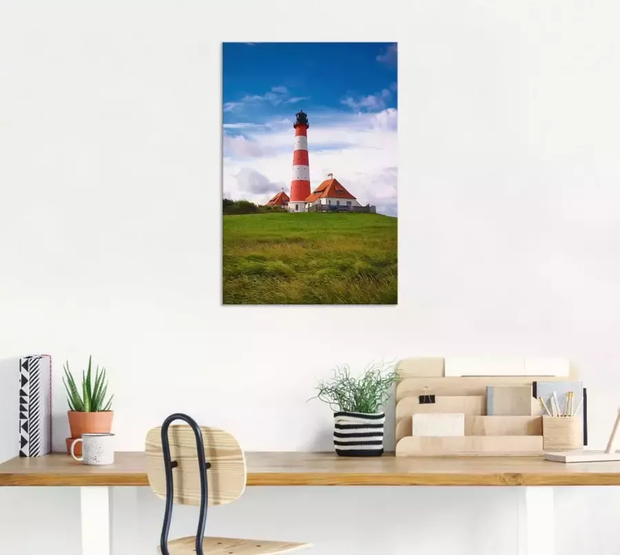 Artland Artprint Westerhever vuurtoren als artprint van aluminium artprint voor buiten artprint op linnen poster in verschillende maten. maten - Foto 3