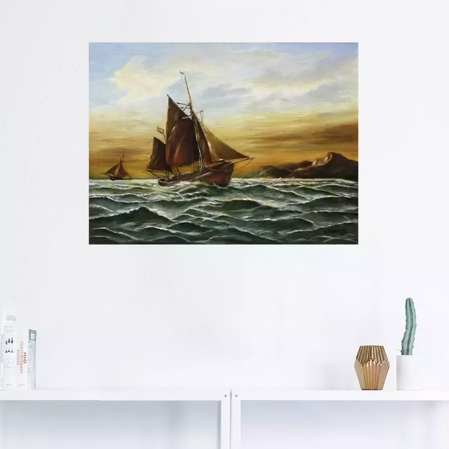 Artland Artprint Zeilschip op zee maritieme schilderkunst als artprint op linnen muursticker in verschillende maten - Foto 1