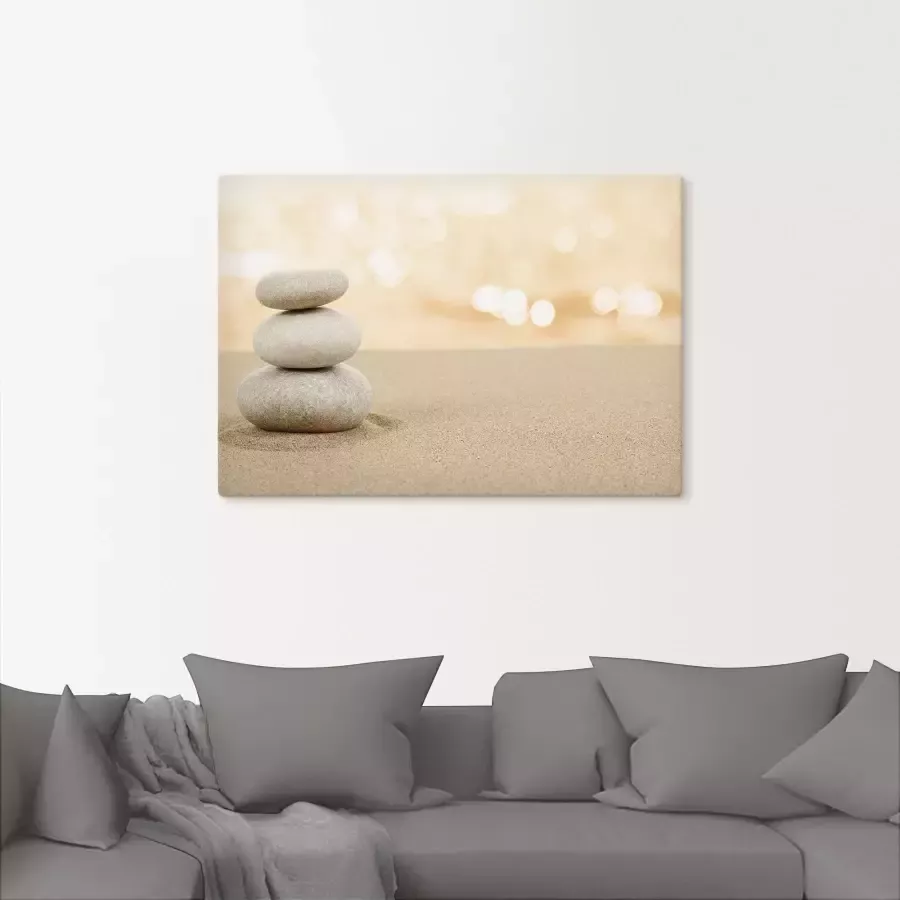 Artland Artprint Zen stenen in het zand als artprint op linnen poster in verschillende formaten maten