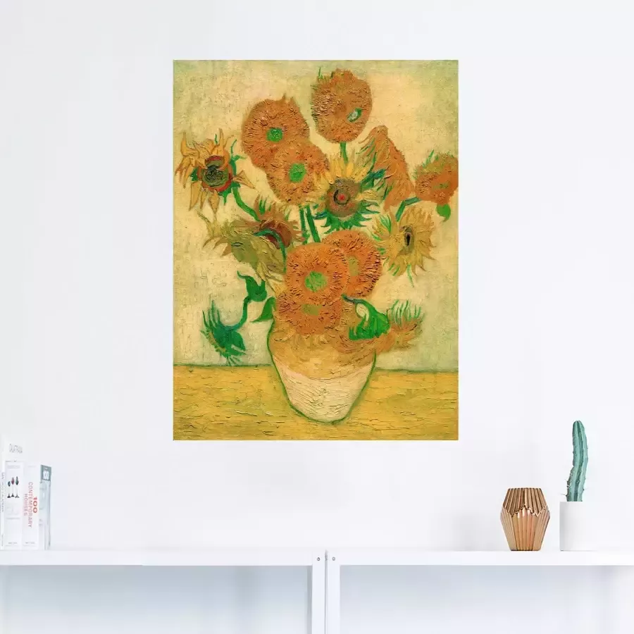 Artland Artprint op linnen Zonnebloemen gespannen op een spieraam