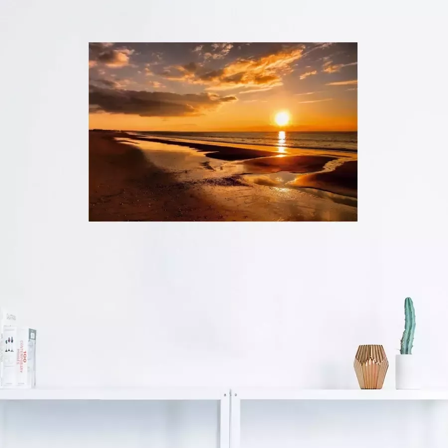 Artland Artprint Zonsondergang aan de Middellandse Zee als artprint op linnen poster muursticker in verschillende maten