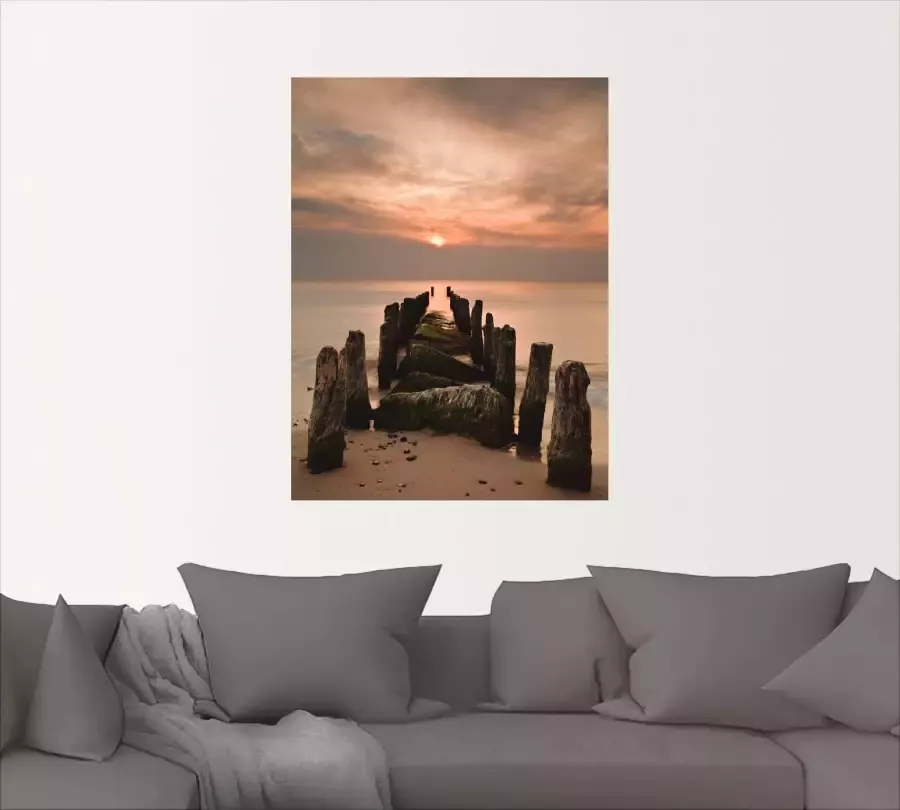 Artland Artprint op linnen Zonsondergang aan de Oostzee - Foto 2