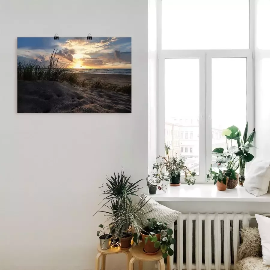 Artland Artprint Zonsondergang aan de Oostzee in vele afmetingen & productsoorten artprint van aluminium artprint voor buiten artprint op linnen poster muursticker wandfolie ook geschikt voor de badkamer (1 stuk)
