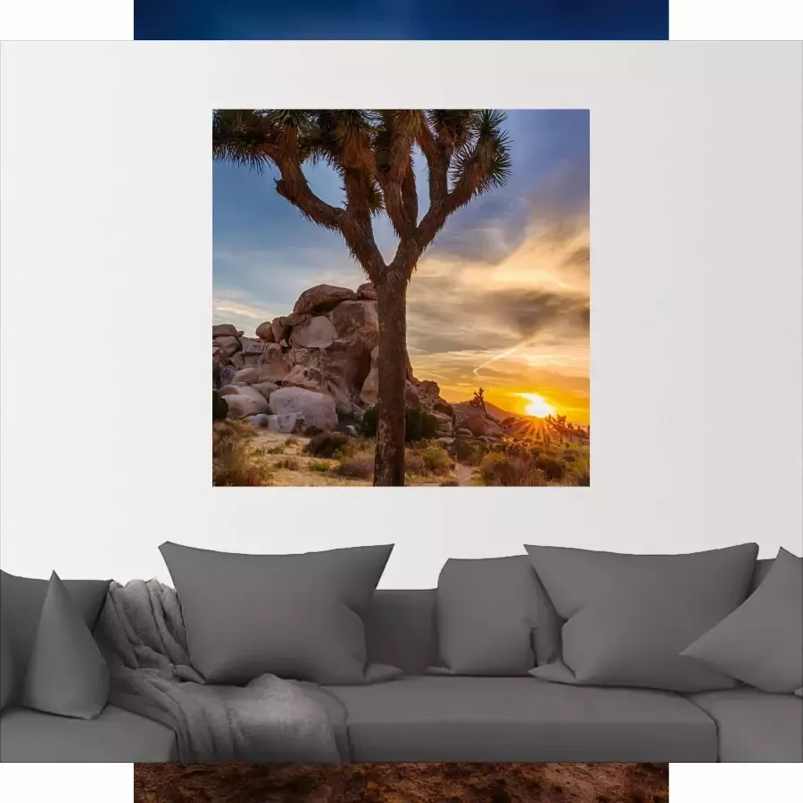 Artland Artprint Zonsondergang Joshua Tree nationaalpark als artprint op linnen in verschillende maten - Foto 2