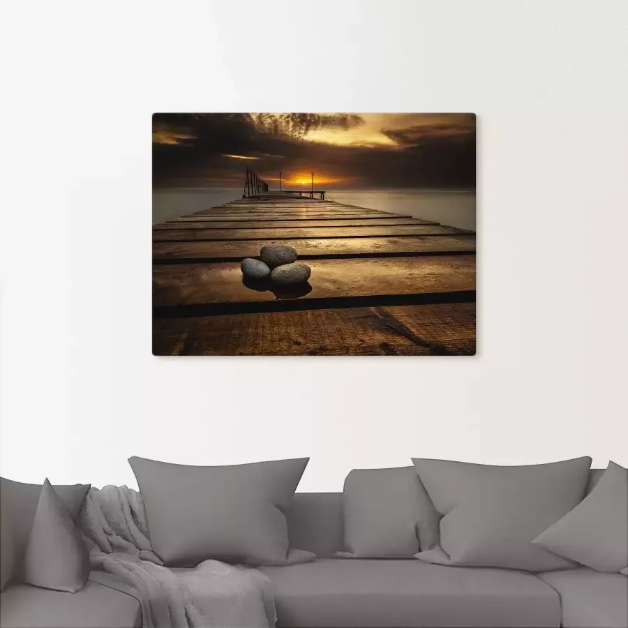 Artland Artprint Zonsopkomst aan de Zwarte Zee als artprint op linnen poster in verschillende formaten maten