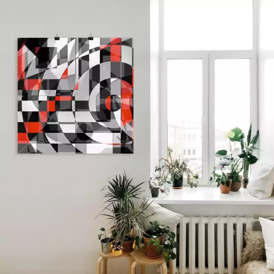 Artland Artprint Zwart-wit raakt rood versie 1 als artprint van aluminium artprint voor buiten artprint op linnen in verschillende maten - Foto 7