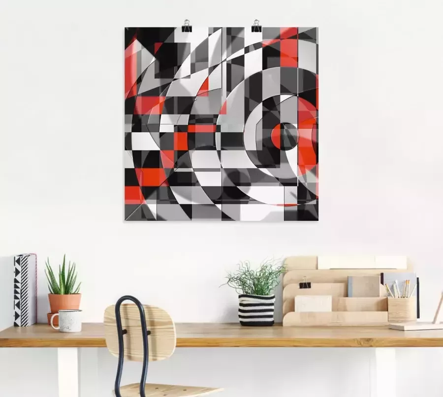 Artland Artprint Zwart-wit raakt rood versie 1 als artprint van aluminium artprint voor buiten artprint op linnen in verschillende maten - Foto 6