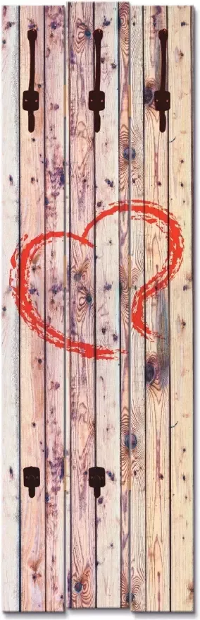 Artland Kapstok Vintage achtergrond houten wand met hart
