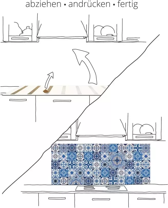 Artland Keukenwand Creatief element zelfklevend in vele maten spatscherm keuken achter kookplaat en spoelbak als wandbescherming tegen vet water en vuil achterwand wandbekleding van aluminium (1-delig)