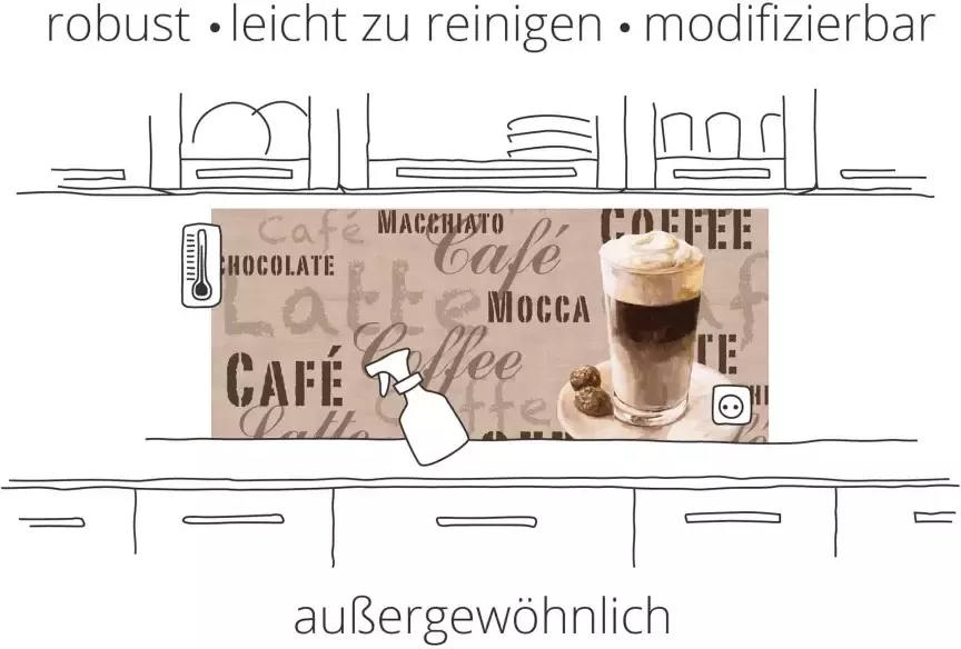 Spatscherm keuken 120x60 cm - Kookplaat achterwand Plaat met koperen structuur uit een