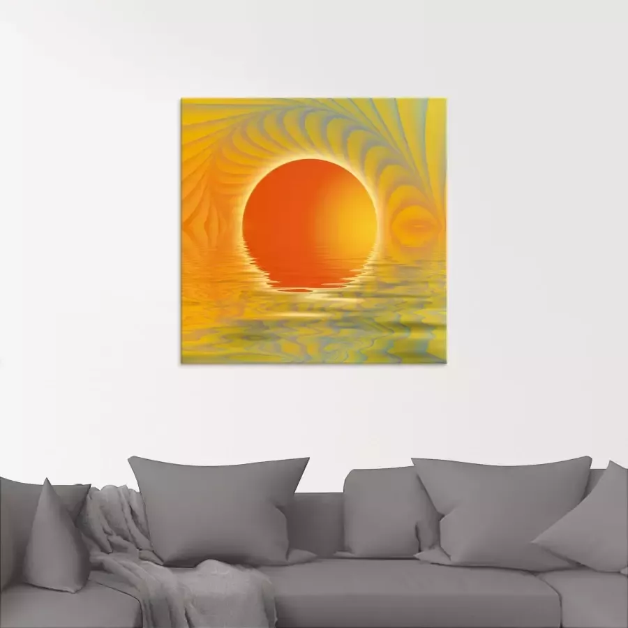 Artland Print op glas Abstracte zonsondergang - Foto 1