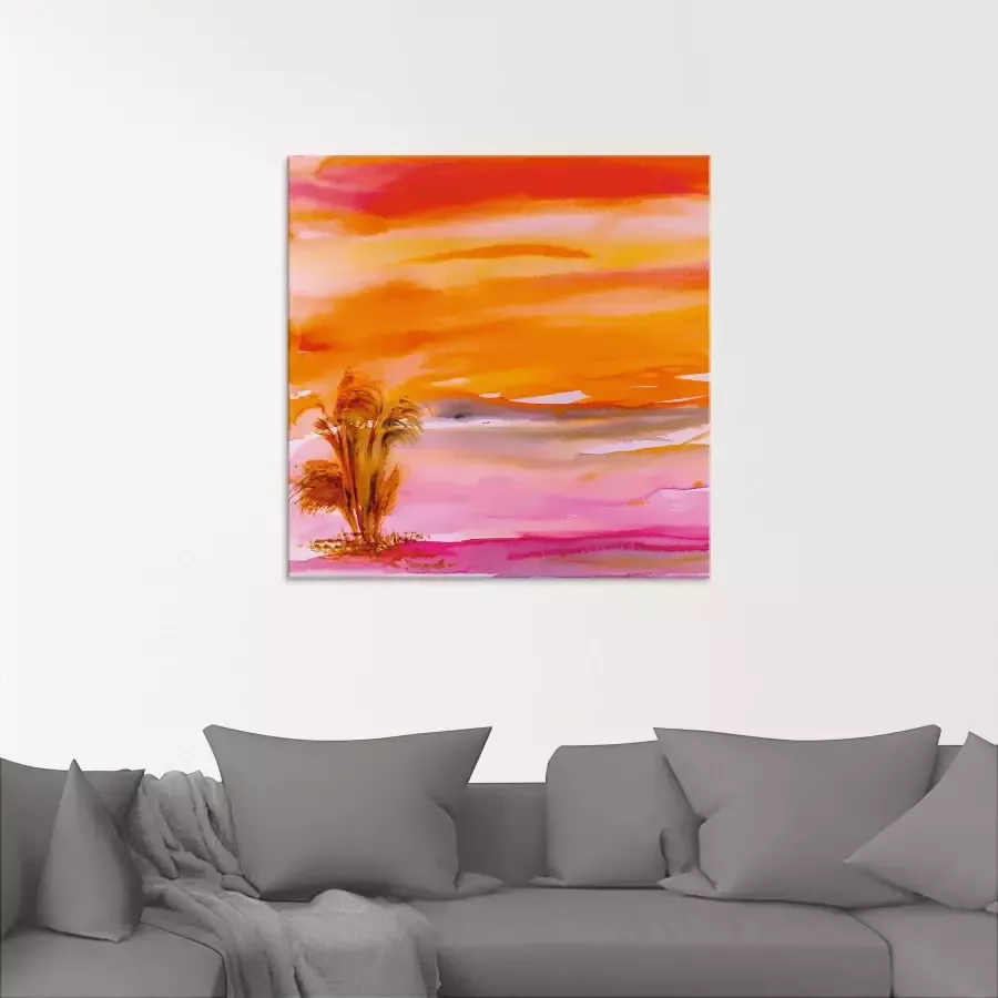 Artland Print op glas Avondzon in verschillende maten - Foto 1