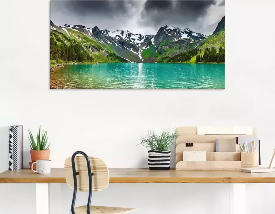 Artland Print op glas Bergmeer in verschillende maten - Foto 2
