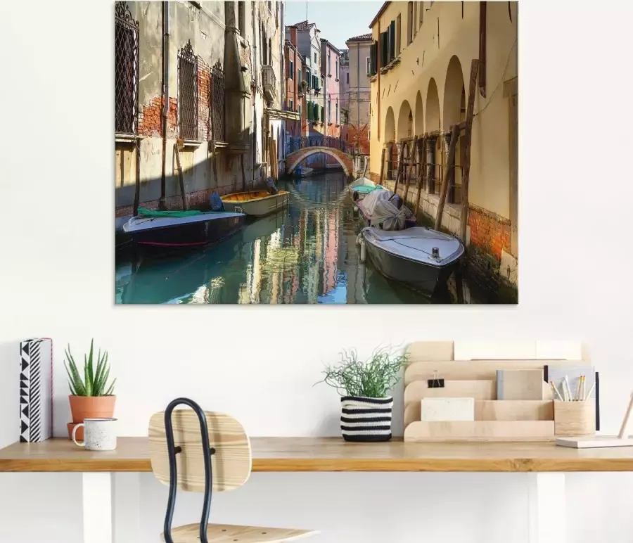 Artland Print op glas Boten op kanaal in Venetië - Foto 2