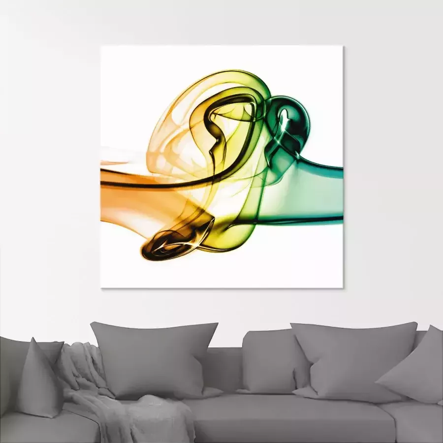 Artland Print op glas Botsing van blauw en groen