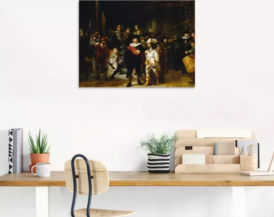 Artland Print op glas De nachtwacht. 1642 in verschillende maten - Foto 5