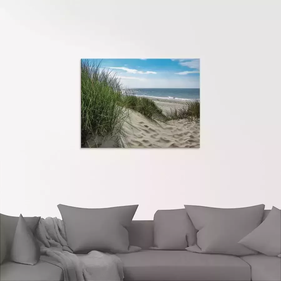 Artland Print op glas Duinlandschap in de zomer aan de Noordzee