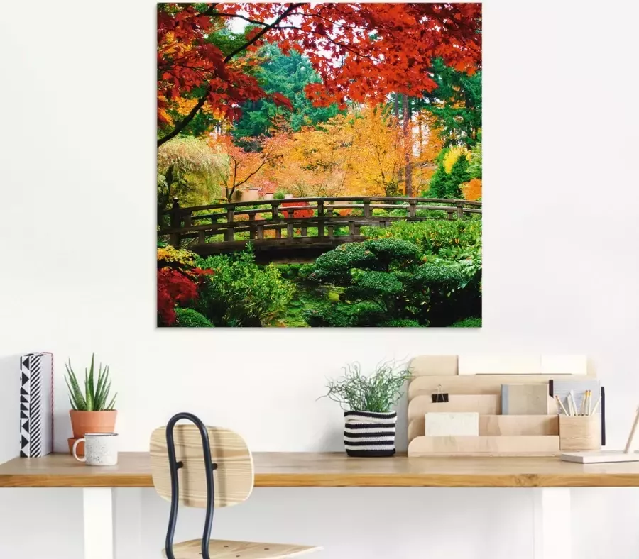 Artland Print op glas Een brug in Japanse tuin - Foto 2