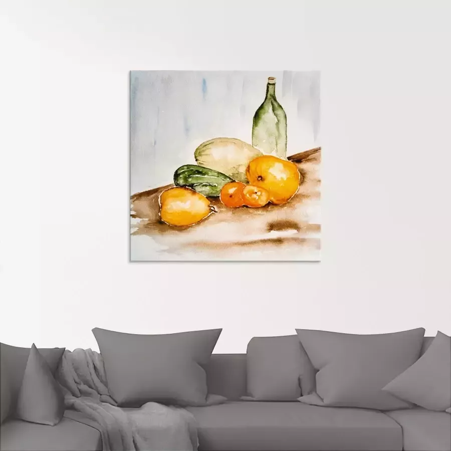 Artland Print op glas Fruit en groente aquarel
