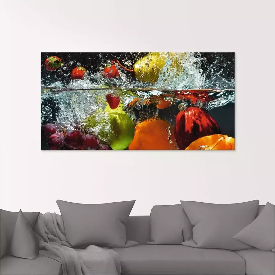Artland Print op glas Fruit in opspattend water