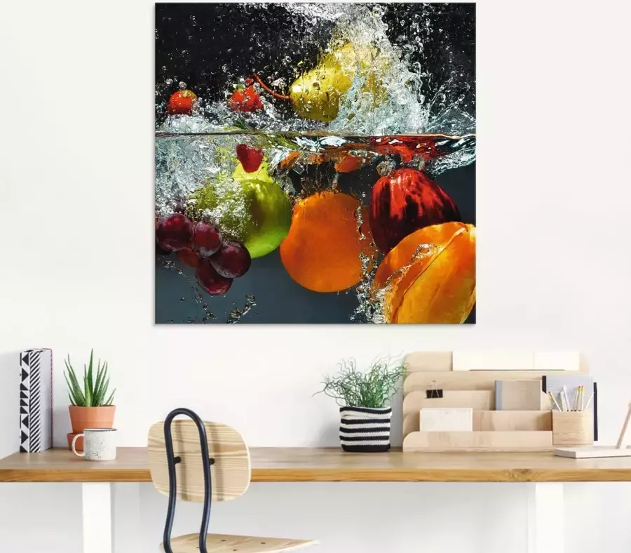 Artland Print op glas Fruit in opspattend water - Foto 4