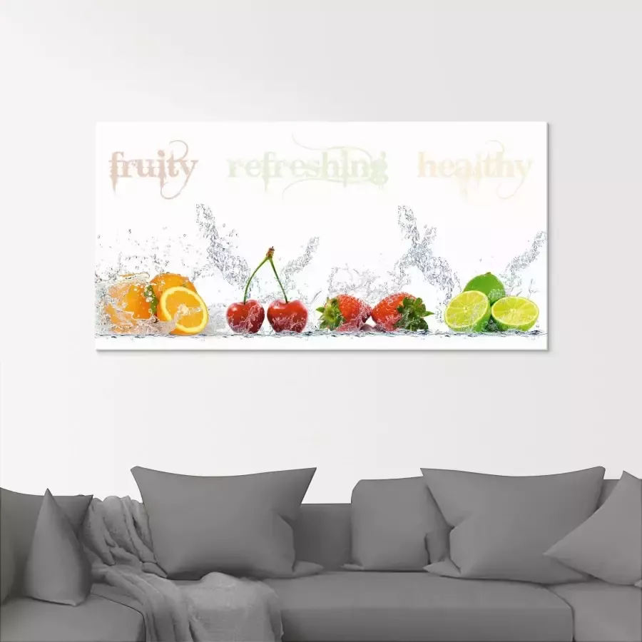 Artland Print op glas Fruitig verfrissend gezond vruchtenmix