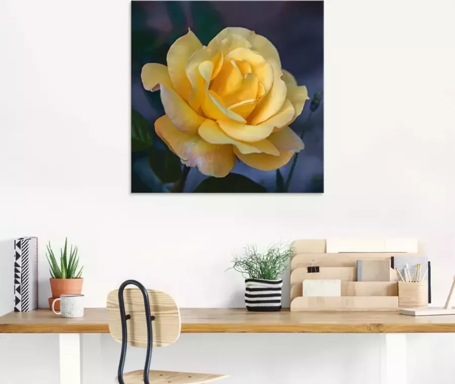 Artland Print op glas Gele roos in verschillende maten - Foto 2