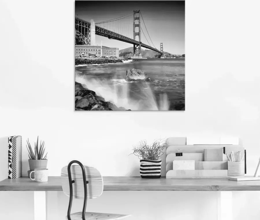 Artland Print op glas Golden Gate Bridge met branding - Foto 2