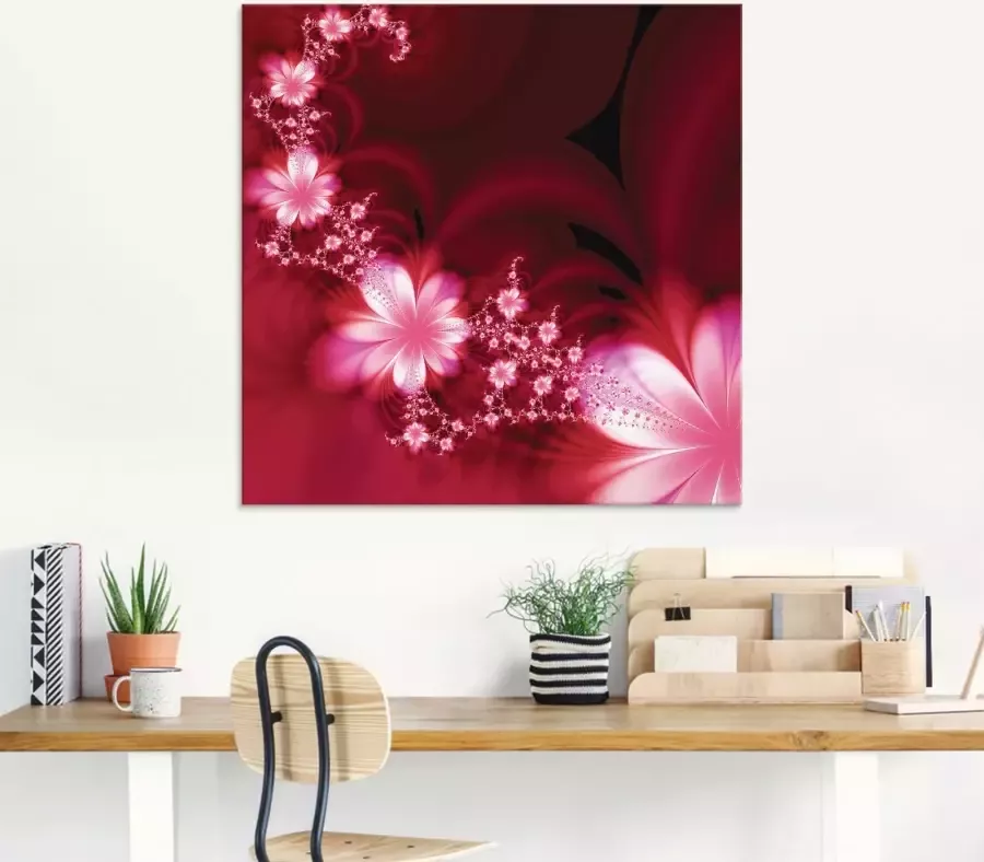 Artland Print op glas Guirlande van bloemen in verschillende maten - Foto 2