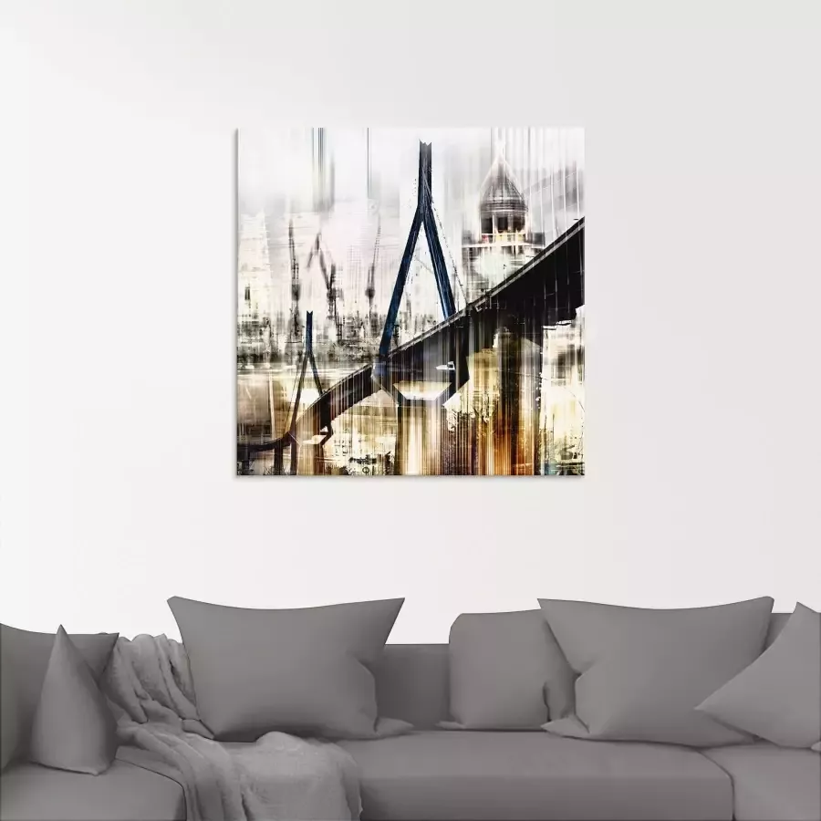 Artland Print op glas Hamburg Skyline collage III