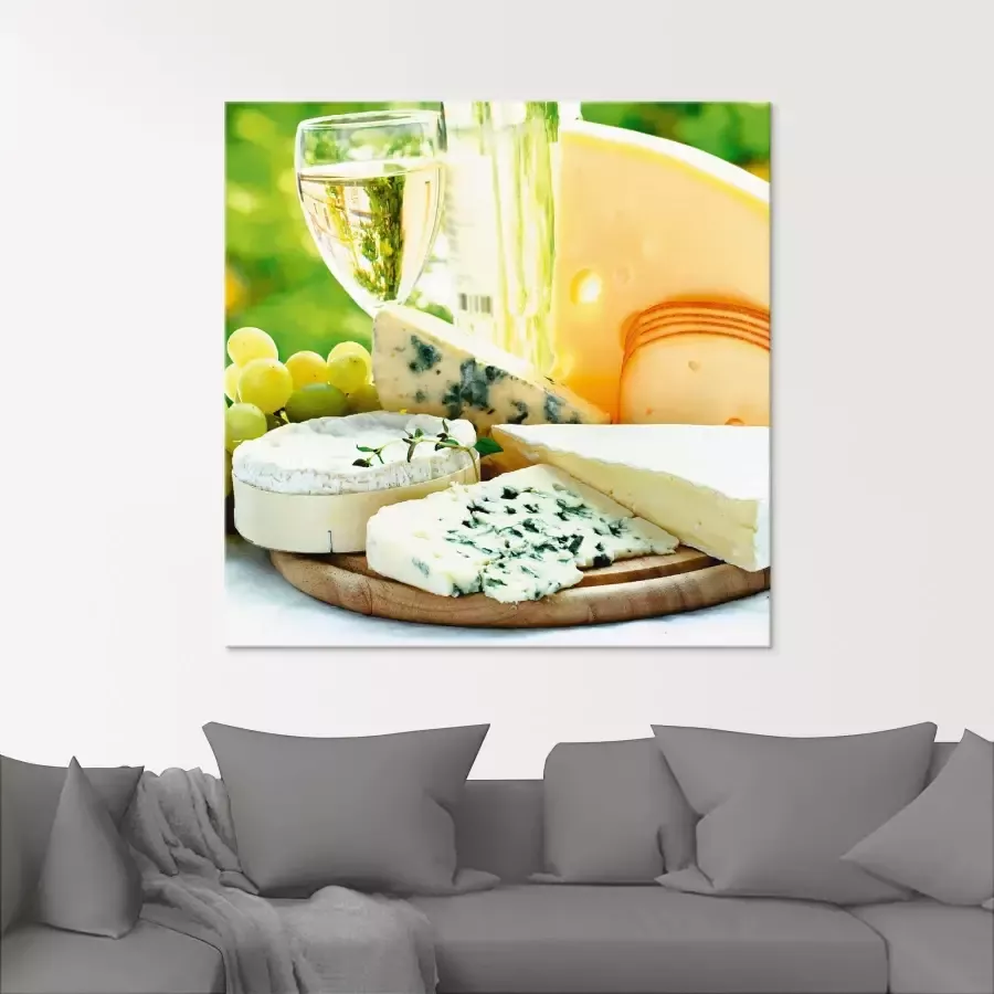 Artland Print op glas Kaas & wijn in verschillende maten - Foto 1