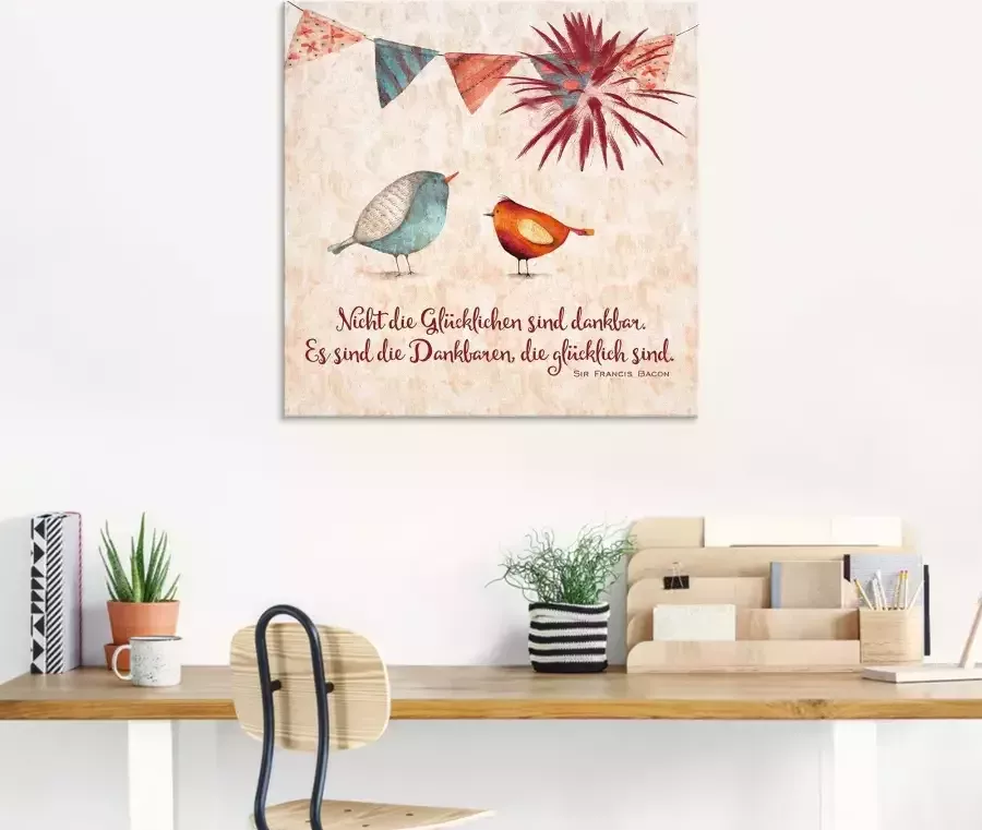 Artland Print op glas Levenswijsheid gelukkig - Foto 5