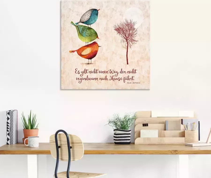 Artland Print op glas Levenswijsheid thuis in verschillende maten - Foto 5