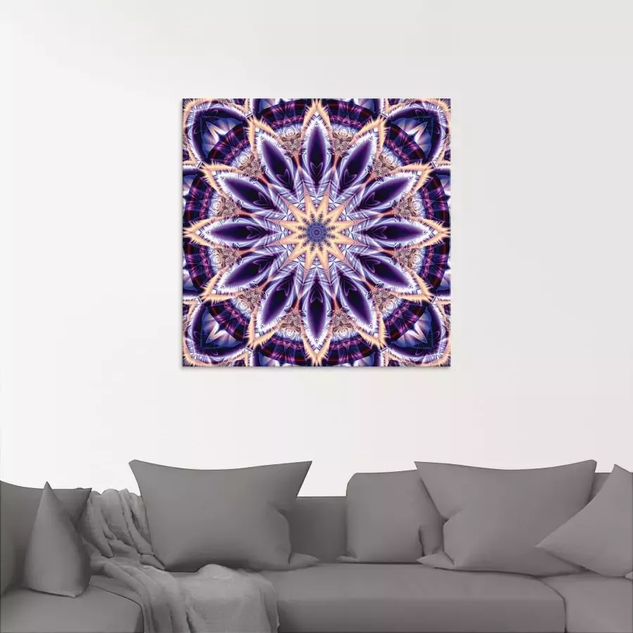 Artland Print op glas Mandala ster paars in verschillende maten - Foto 1