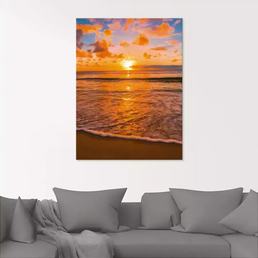 Artland Print op glas Mooie tropische zonsondergang aan het strand - Foto 2