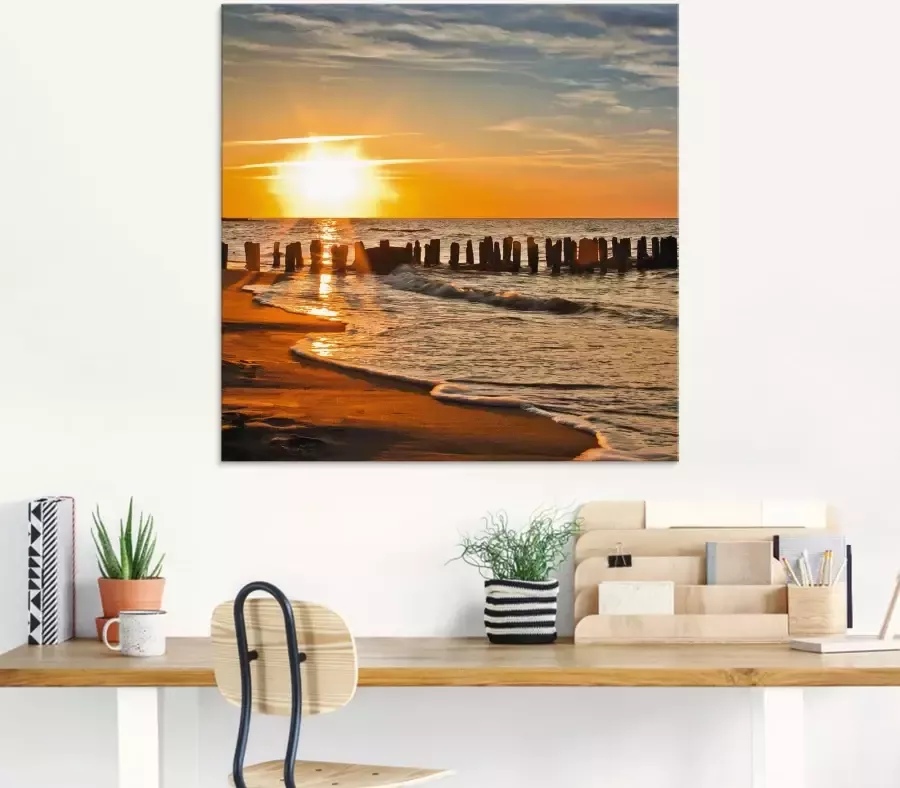 Artland Print op glas Mooie zonsondergang aan het strand - Foto 2