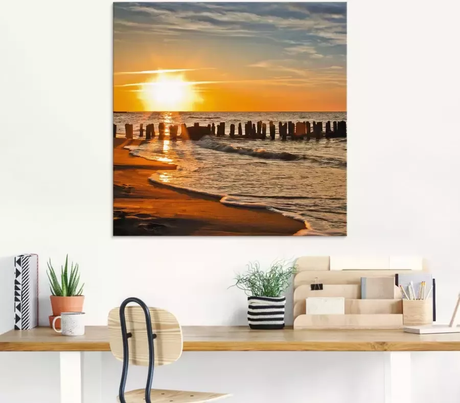 Artland Print op glas Mooie zonsondergang aan het strand - Foto 4
