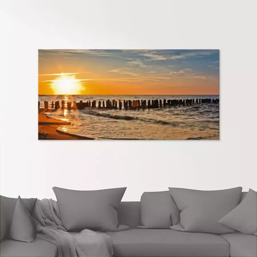 Artland Print op glas Mooie zonsondergang aan het strand - Foto 1
