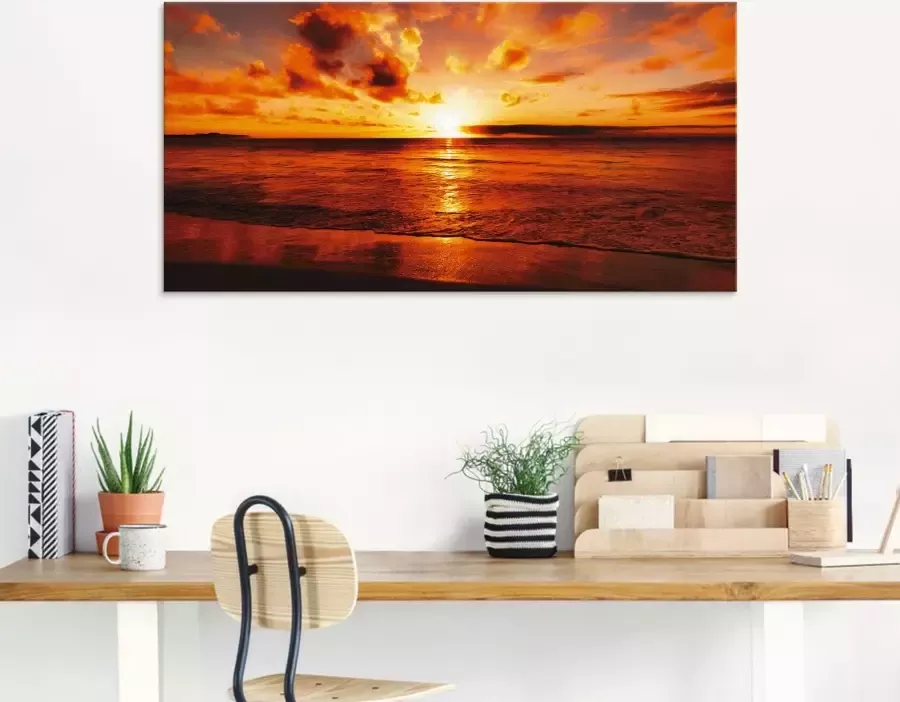 Artland Print op glas Mooie zonsondergang strand - Foto 2