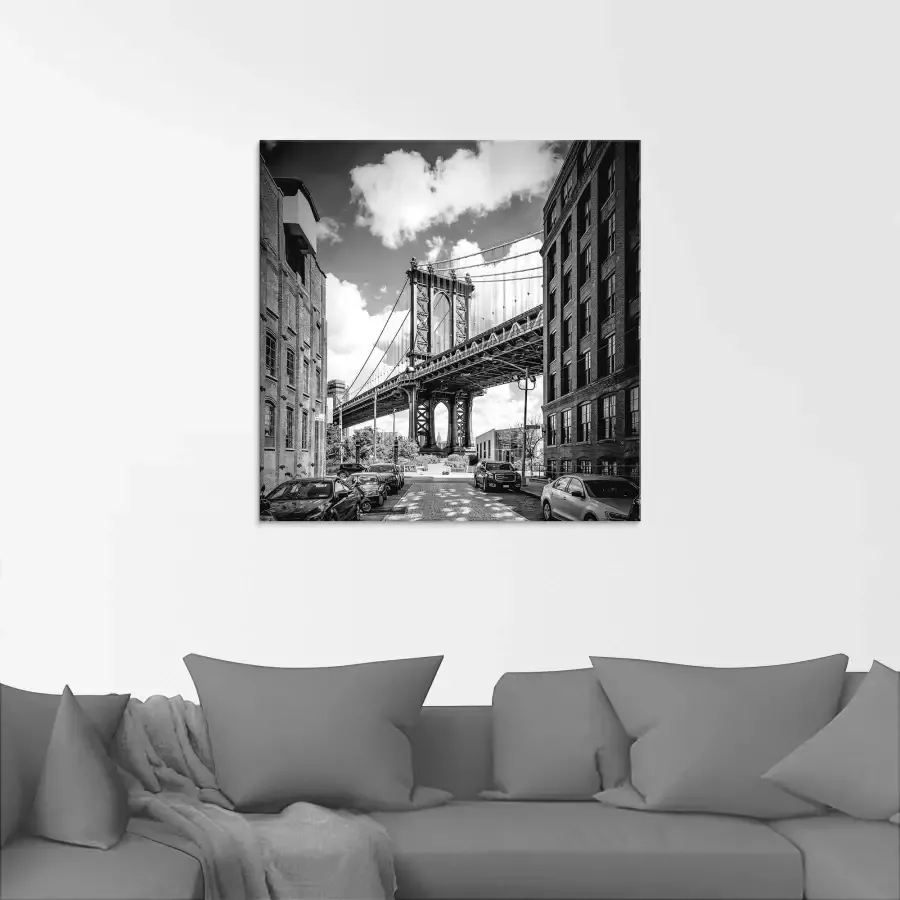 Artland Print op glas New York City Manhattan Bridge - Foto 1