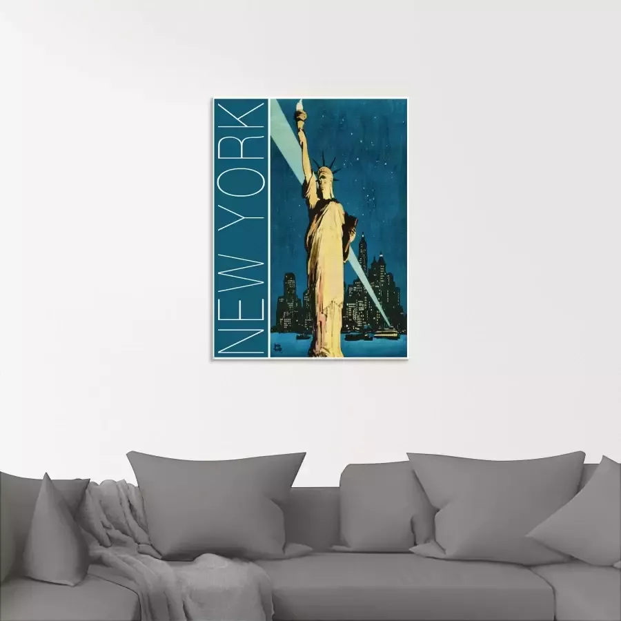 Artland Print op glas New York vintage reisaffiche