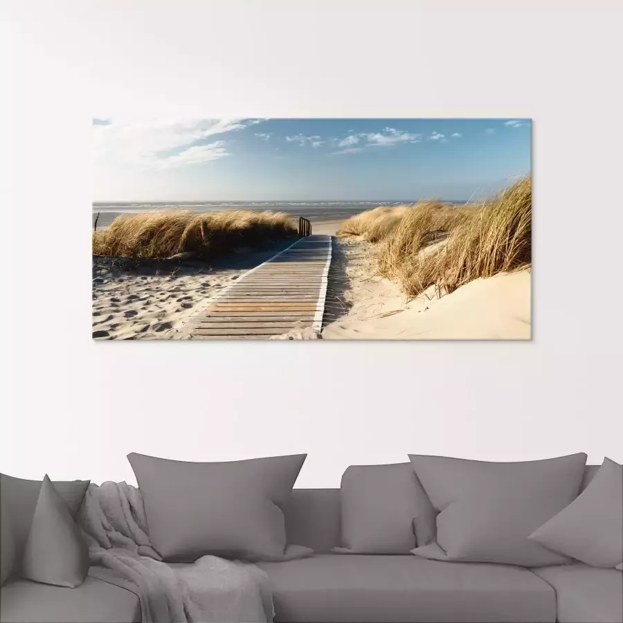 Artland Print op glas Noordzeestrand op Langeoog pier