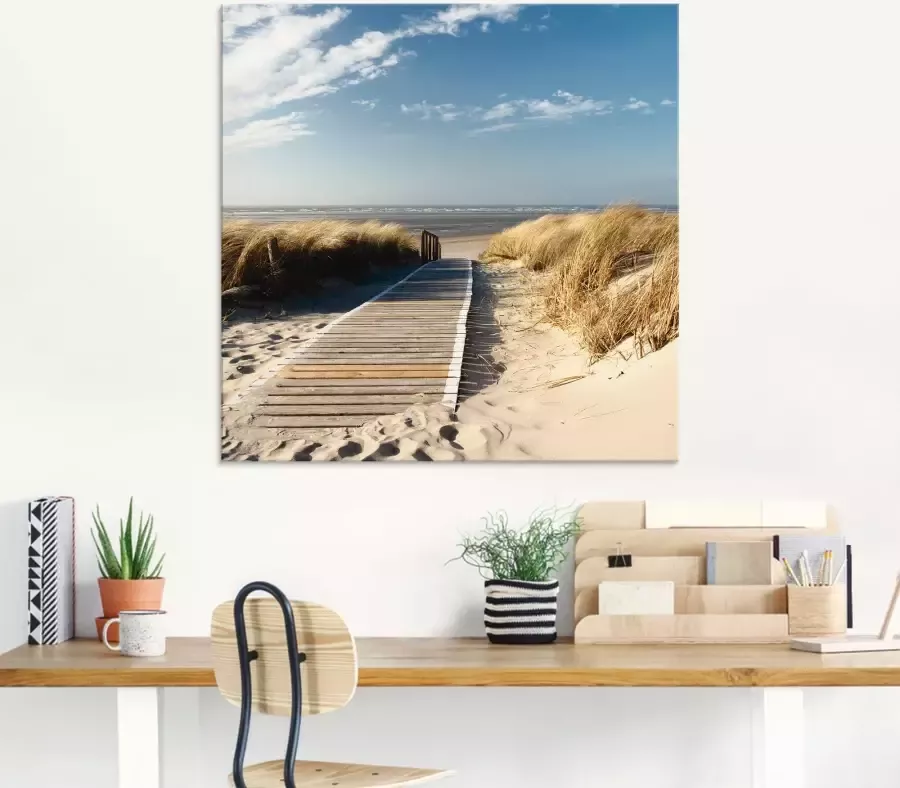Artland Print op glas Noordzeestrand op Langeoog pier - Foto 4