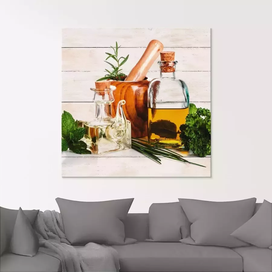 Artland Print op glas Olijfolie en kruiden keuken