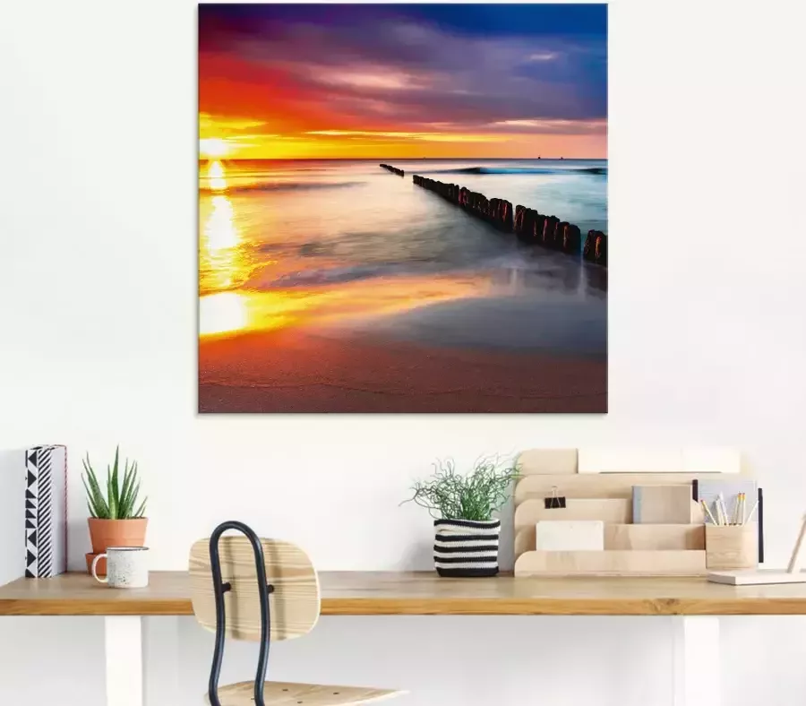 Artland Print op glas Oostzee met mooie zonsopkomst - Foto 4
