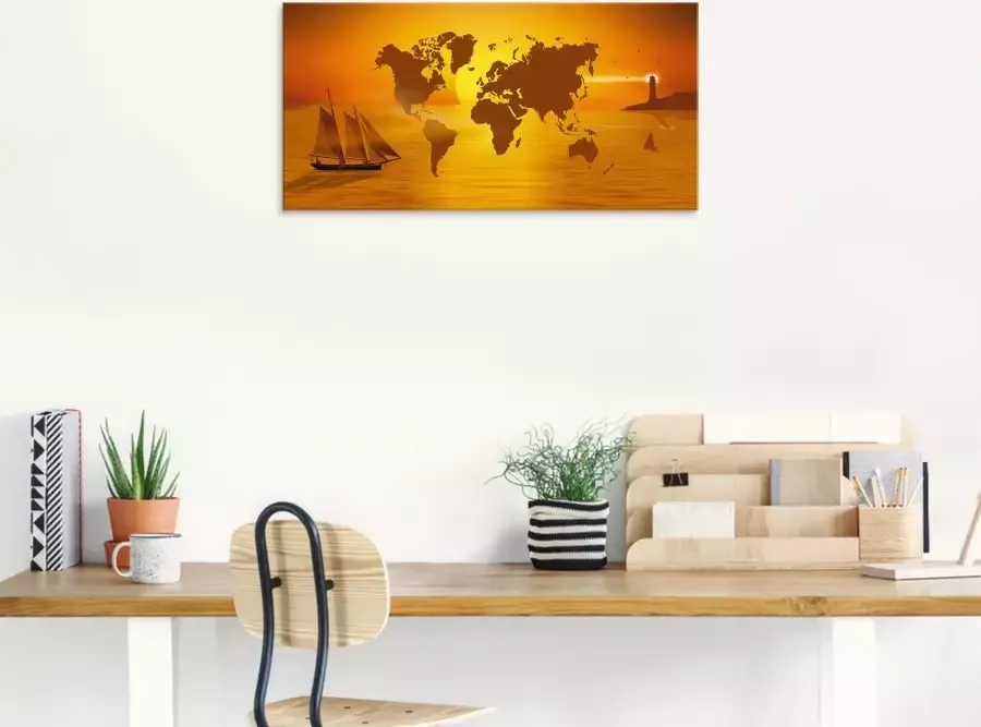 Artland Print op glas Reis om de wereld in verschillende maten - Foto 3