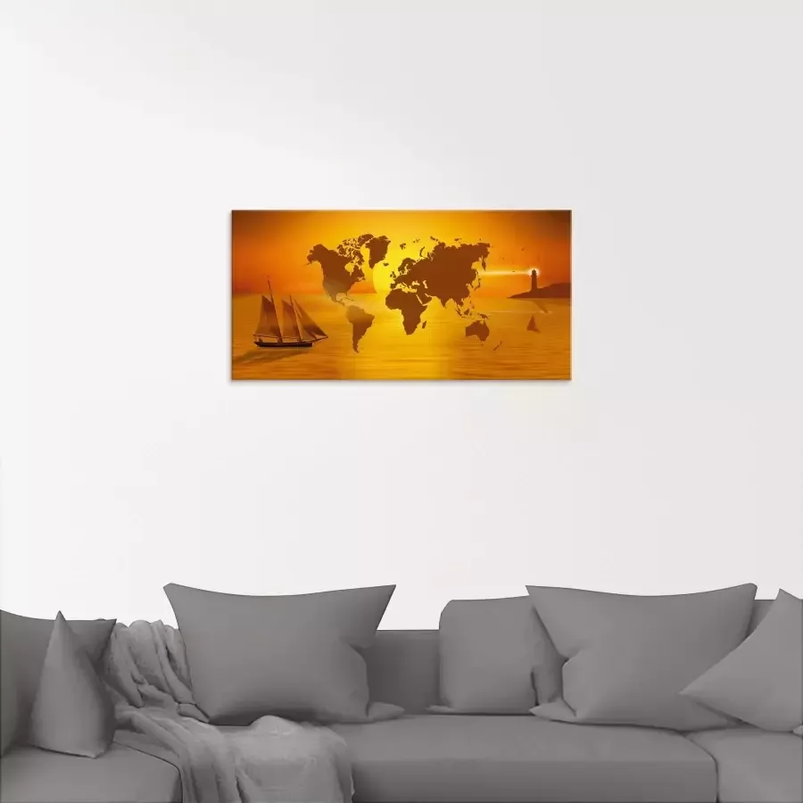 Artland Print op glas Reis om de wereld in verschillende maten - Foto 1
