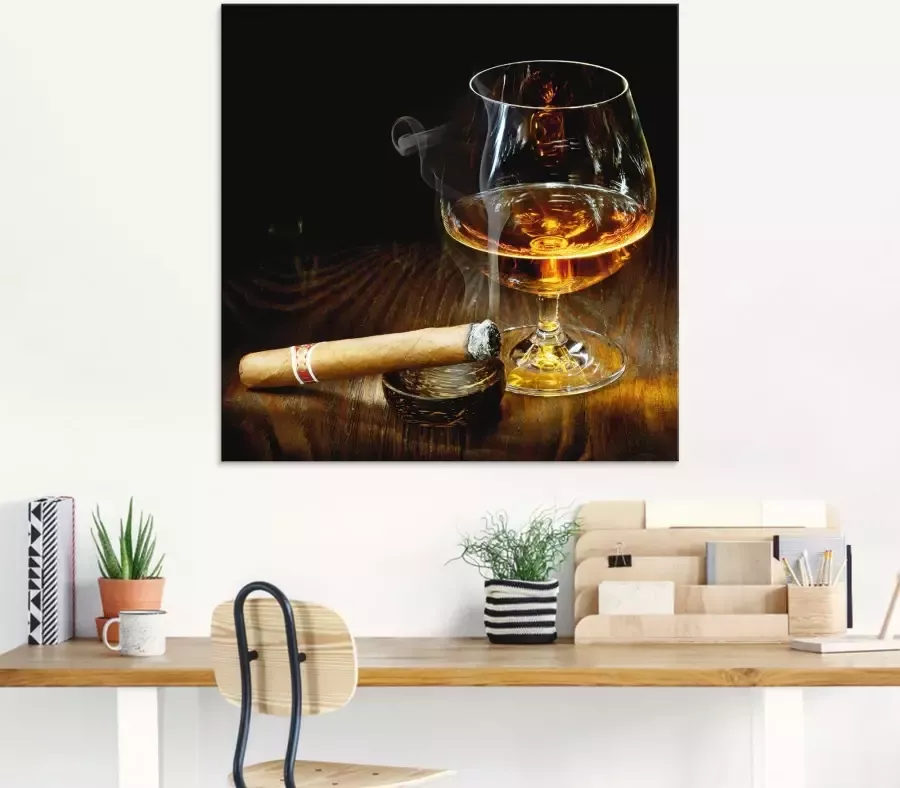 Artland Print op glas Sigaar en cognac in verschillende maten - Foto 2