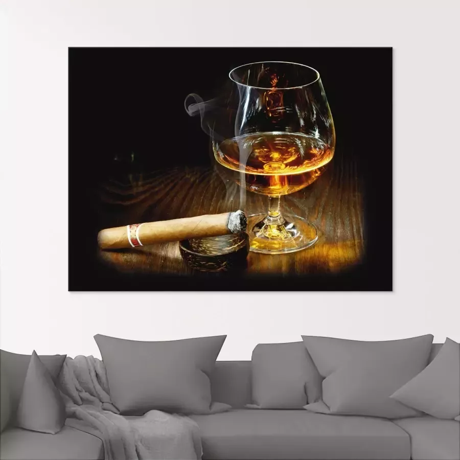 Artland Print op glas Sigaar en cognac in verschillende maten - Foto 1